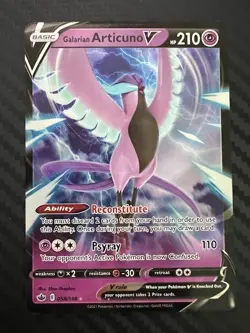 Pokemon TCG Galarian Articuno V Chilling Reign 058/198 Holo Ultra Rare NM - Image 1