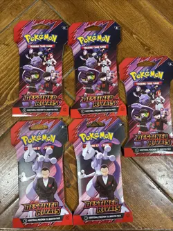 Pokemon Destined Rivals Sleeved Booster Pack - Sealed Lot Of 5 - Image 1
