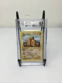 Dugtrio #19 Base 1st Edition Shadowless Thick Stamp Pokemon 1999 Beckett 8.5 - Image 1