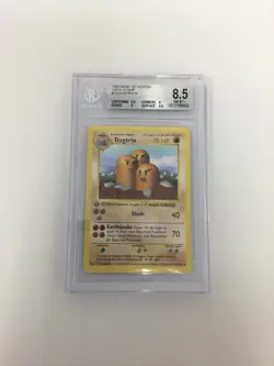 Dugtrio #19 Base 1st Edition Shadowless Thick Stamp Pokemon 1999 Beckett 8.5 - Image 2