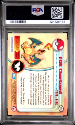 1999 TOPPS POKEMON TV FOIL #6 CHARIZARD PSA 7 - Image 2