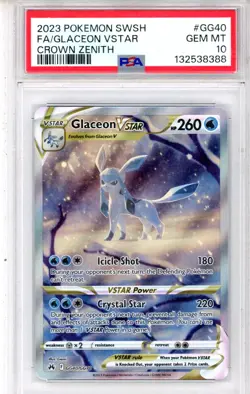 2023 Pokemon Sword And Shield Crown Zenith Glaceon VSTAR GG40 FA PSA 10 GEM MINT - Image 1
