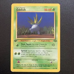 1999 Pokemon ODDISH 58/64 1st Edition Jungle Vintage Card MP - Image 1