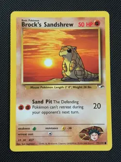 Brock's Sandshrew 72/132 REGULAR Pokemon Card WOTC Gym Heroes Common - Image 1