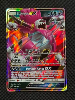Hoopa GX 96/181 HOLO Pokemon Card Sun & Moon Team Up Rare - Image 1