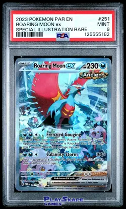 Pokemon Card PSA 9 Roaring Moon ex 251/182 PAR Paradox Rift SIR FA Rare 2023 - Image 1