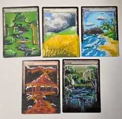 Altered Basic Lands, Magic The Gathering Plains Mountain Island Forest Swamp - Image 2