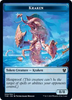 1 x Kraken Token - Theros Beyond Death - Light Play - MTG - Image 1