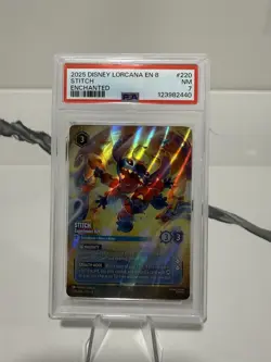 PSA 7 Stitch Experiment 626 Enchanted 220/204 Lorcana Reign of Jafar NM - Image 1