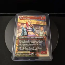 MTG Gwen Stacy 202 Borderless Regular Mythic Spider-Man SPM - Image 3