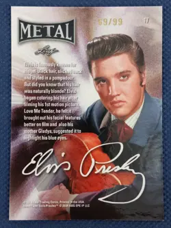 2024 Leaf Metal Elvis Presley Icons Collection #17 69/99 Silver Shimmer NM - Image 2