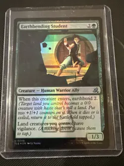 MTG Earthbending Student [Foil] Avatar TLE 0249 Uncommon Toph Student NM - Image 1