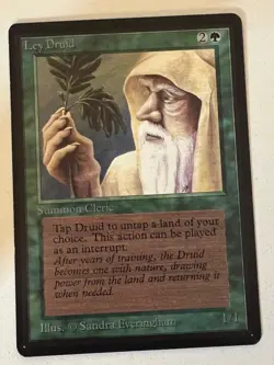 Magic the Gathering MTG Beta Ley Druid NM- (Beta Bob) - Image 1