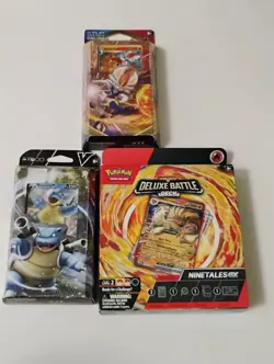 Pokemon Sealed Ninetales Deluxe Battle Deck/Blastoise V/Cinderace Theme Decks - Image 1