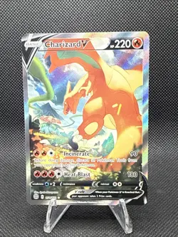NM Charizard V 154/172 Brilliant Stars Alternate Art Holo Pokemon Card - Image 1