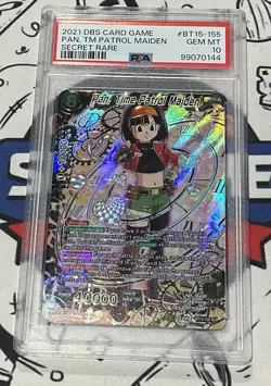 2021 Dragon Ball Z Card Game #155 Pan Time Patrol Maiden Secret Rare PSA 10 - Image 1