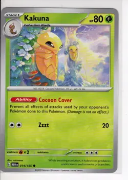 KAKUNA SCARLET VIOLET 151 SET POKEMON CARD 014/165 NM/M - Image 1