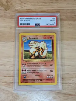 Arcanine 23/102 Uncommon 1999 Base Set Unlimited WOTC Pokemon Cards Mint PSA 9 - Image 1