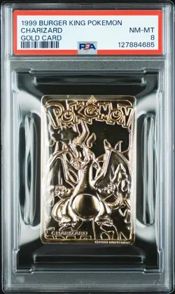 1999 BURGER KING POKEMON GOLD CARDS CHARIZARD PSA 8 - Image 1