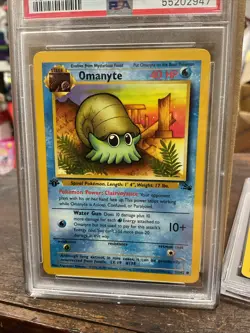 1999 Pokemon Fossil 1st Edition Omanyte PSA 9 Mint Card 52/62 WOTC Vintage Vtg - Image 2