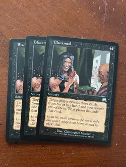 3 x MTG Magic the Gathering Onslaught Blackmail LP - Image 1