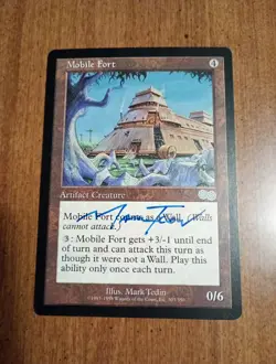 1998 Magic: The Gathering - Urza's Saga - MOBILE FORT - Mark Tedin Signed - NM - Image 1