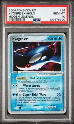 2004 POKEMON EX HIDDEN LEGENDS #94 KYOGRE EX-HOLO PSA 10 - Image 1