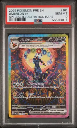 2025 POKEMON PRE EN-PRISMATIC EVOLUTIONS #161 UMBREON EX PSA 10 - Image 1