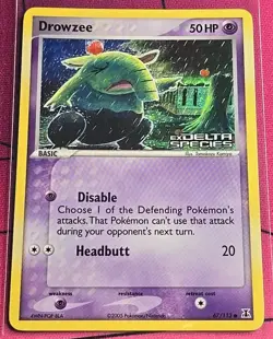 2005 Pokemon DROWZEE Ex Delta Species REVERSE HOLO Foil STAMPED # 67/113 MP PLAY - Image 1