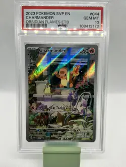 2023 POKEMON SVP EN-SV OBSIDIAN FLAMES ETB PROMO #044 CHARMANDER PSA 10 - Image 1