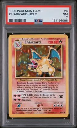 1999 POKEMON GAME #4 CHARIZARD-HOLO PSA 7 - Image 1