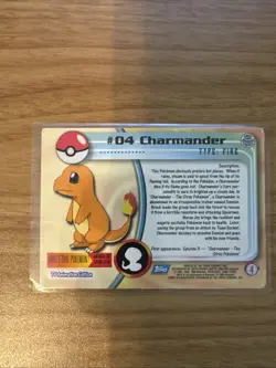 Charmander #4 1999 Topps Pokemon TV Animation Edition Series 1 Blue Logo - Image 2