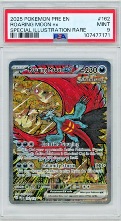 2025 Pokemon Prismatic Roaring Moon EX 162/131 Special Illustration Rare PSA 9 - Image 1