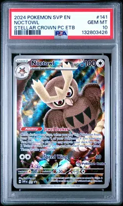 Pokemon TCG Noctowl #141 Promo Card Stellar Crown PSA 10 - Image 1
