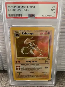 Pokemon TCG Kabutops Holo Rare Card 9/62 Fossil PSA 7 NM Near Mint Vintage - Image 1