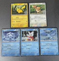 Pokemon TCG 2025 Holiday Calendar Stamped Cards Set Of 5 - Image 1