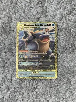 Pokemon Water Arrow Turtle HP365 Large Waterflood Rare Gold Foil Fan Art Card - Image 1