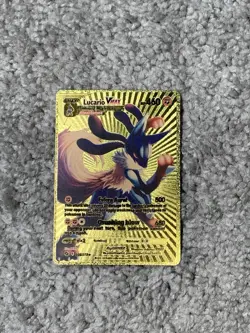 Pokemon Lucario VMax HP460 Crushing Blow Gold Foil Fan Art Card - Image 1
