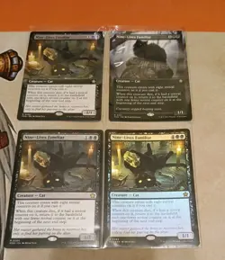 Nine-Lives Familiar X4 (1 FOIL, 1 Ext, 1 Borderless) Foundations NM MTG - Image 1