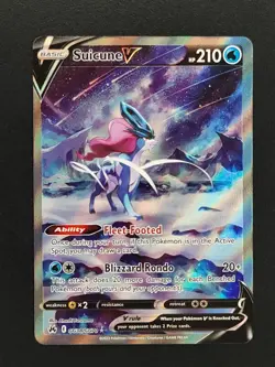 Suicune V GG38/GG70 Crown Zenith Galarian Gallery Pokemon TCG Card NM - Image 1