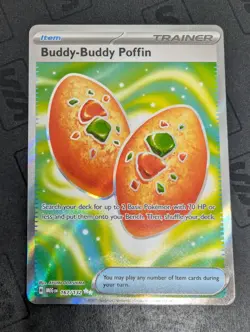 Buddy Buddy Poffin 167/132 Mega Evolutions Ultra Rare Full Art Pokemon Card - Image 1