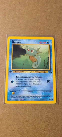 Pokemon TCG Horsea 49/62 Fossil 1st Edition Non Holo Near Mint - Image 1