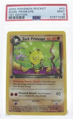 PSA 9 MINT 2000 Pokemon Team Rocket #43 Dark Primeape 1st Edition !!! - Image 1