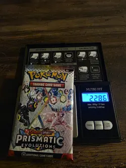 22.86g HEAVY Pokemon TCG Prismatic Evolution Booster Pack!Possible GOD/DEMI pack - Image 1