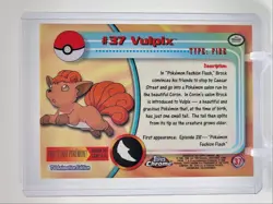 VULPIX 2000 TOPPS CHROME POKEMON TV ANIMATION EDITION #37 Q2371 - Image 2