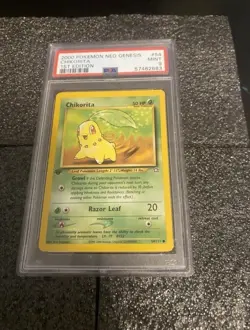 Pokemon 2000 Neo Genesis 1st Edition Chikorita PSA 9 - Image 1