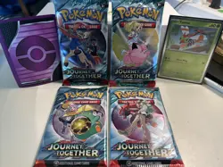 Journey Together, 4 Booster Pack Lot, Factory Sealed Art Set, Pokemon TCG, Fast - Image 1
