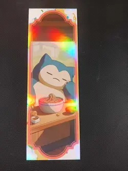 Pokemon Chinese Laser Ticket Stub Snorlax Ramen Bookmark US SELLER - Image 1