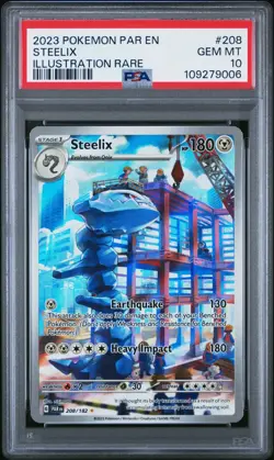 PSA 10 Steelix 208/182 Paradox Rift Illustration Rare IR 2023 Pokemon GEM MINT - Image 1