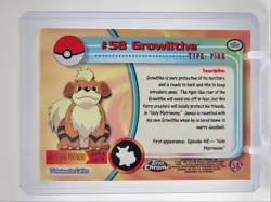 GROWLITHE 2000 TOPPS CHROME POKEMON TV ANIMATION EDITION #58 Q2371 - Image 2